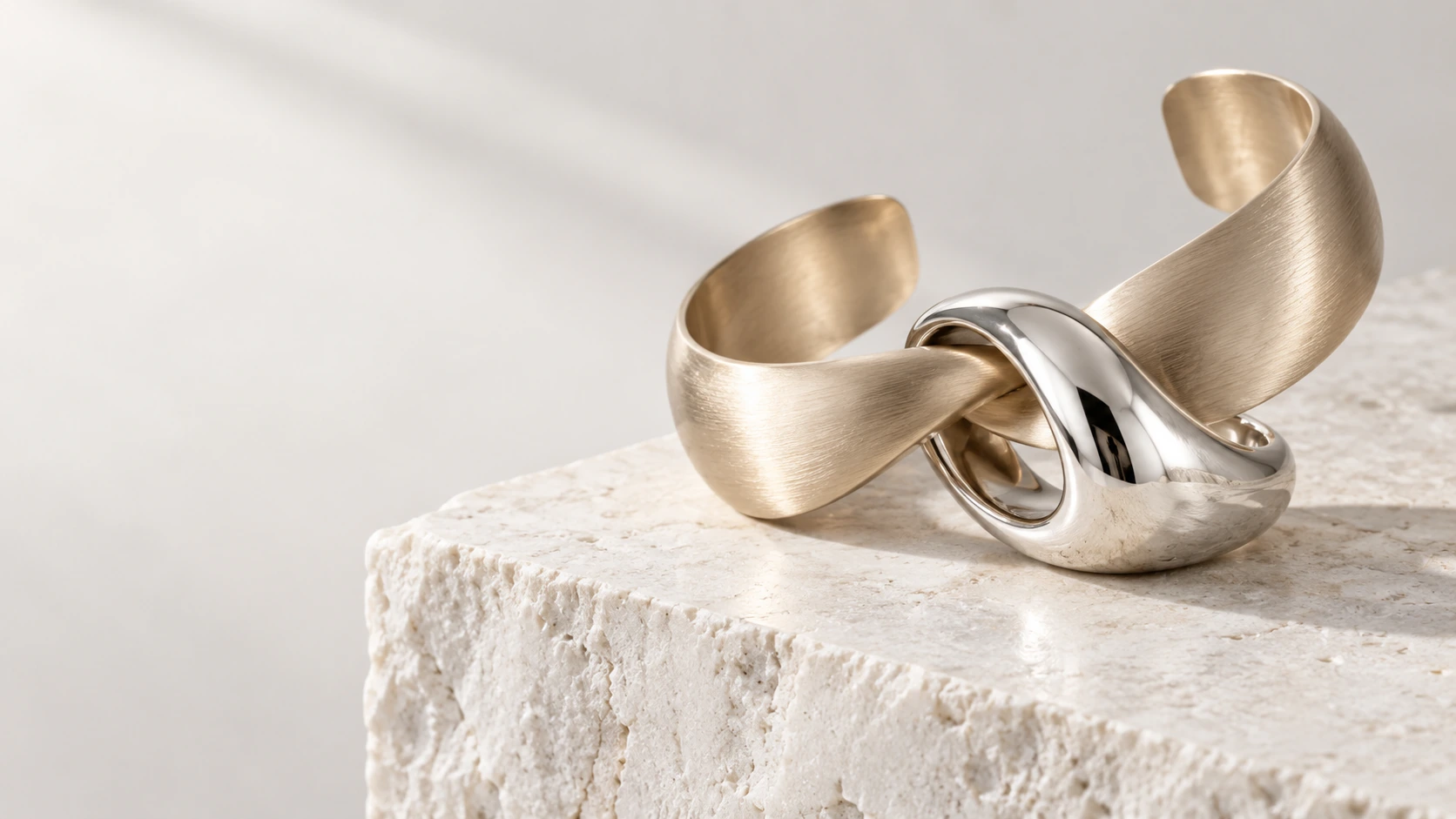 Sculptural jewelry concept still life